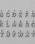 Letterina Zirconata Media in Silver - per collona magnetica e non