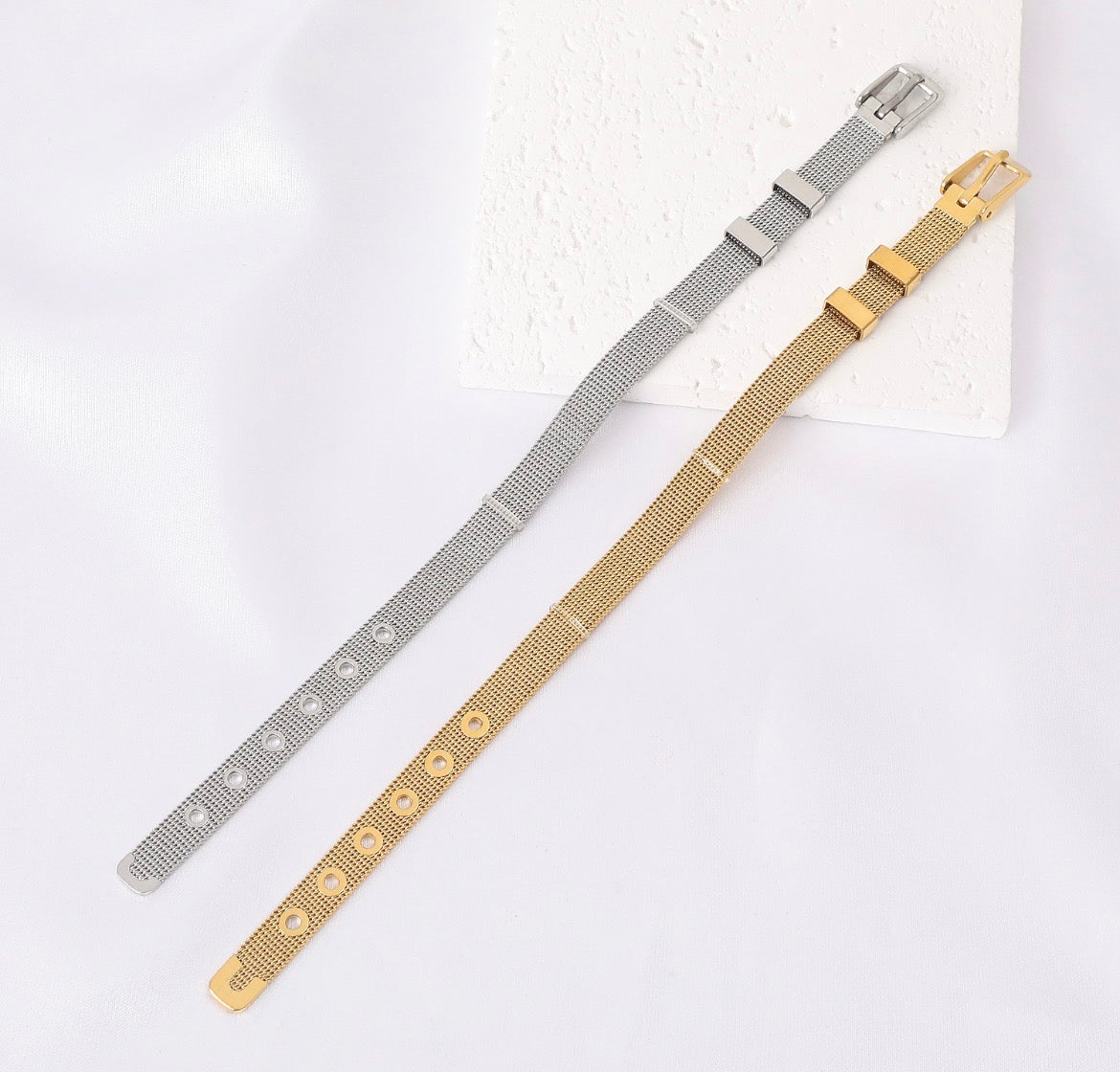 Bracciale Brianna in maglia Gold e Silver
