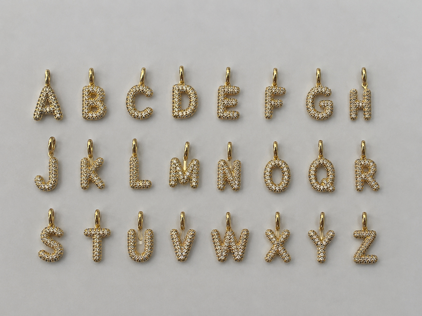 Letterina Zirconata Media in Gold - per collona magnetica e non