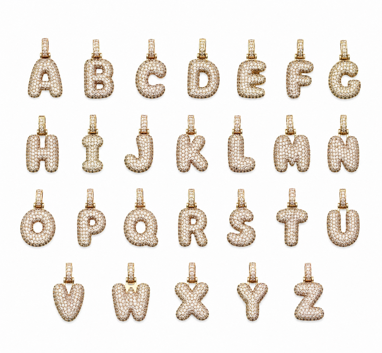 Lettera Bubble Pendente Gold