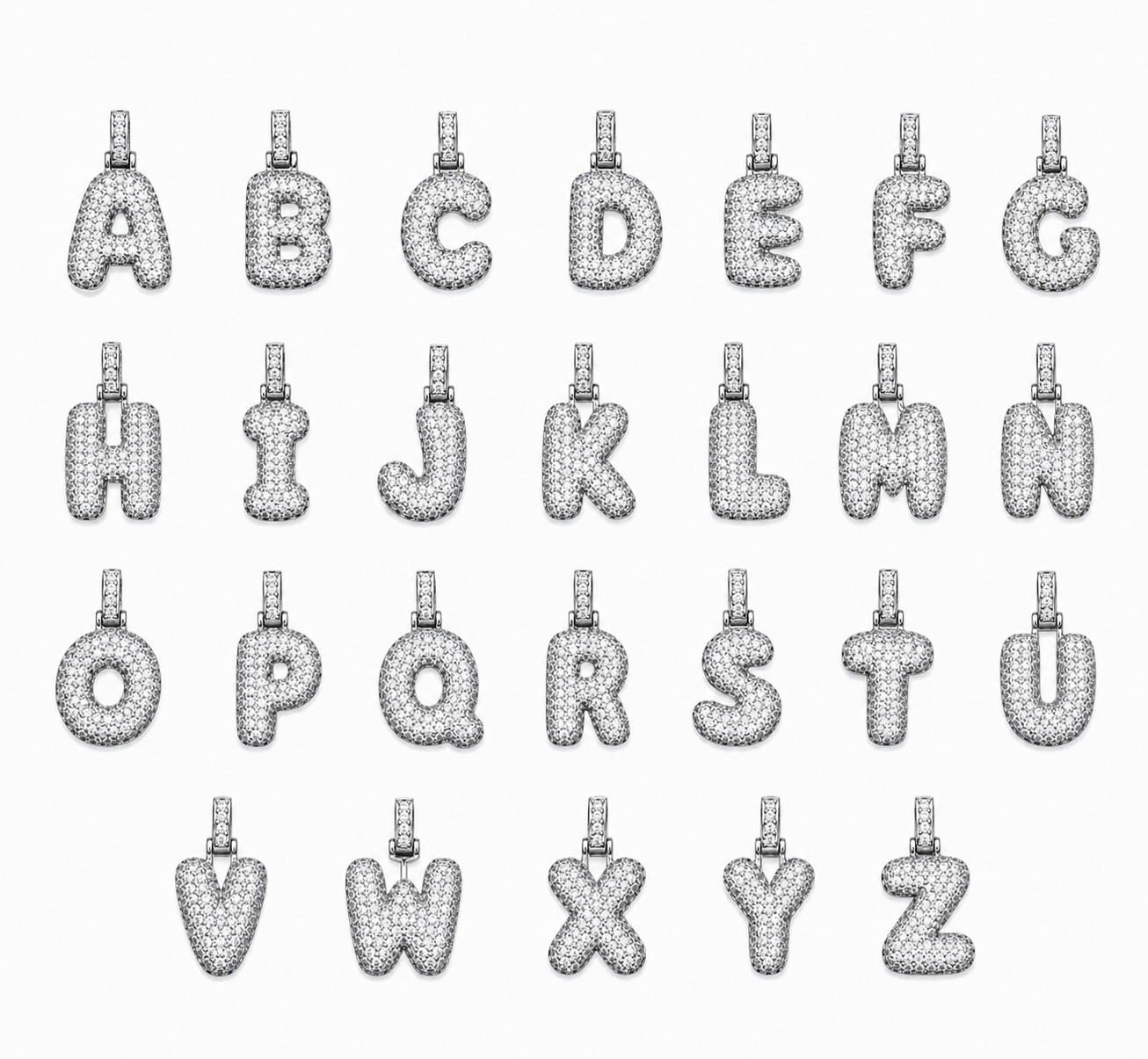 Lettera Bubble Pendente Silver